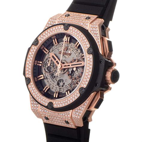 hublot king power unico king gold pave